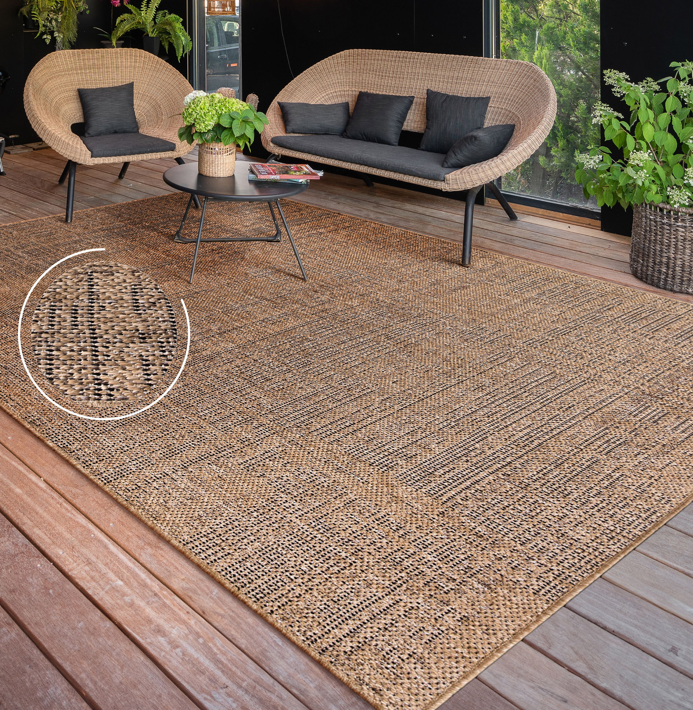 Polypropylene Rug for Indoor Outdoor beige / 5'3