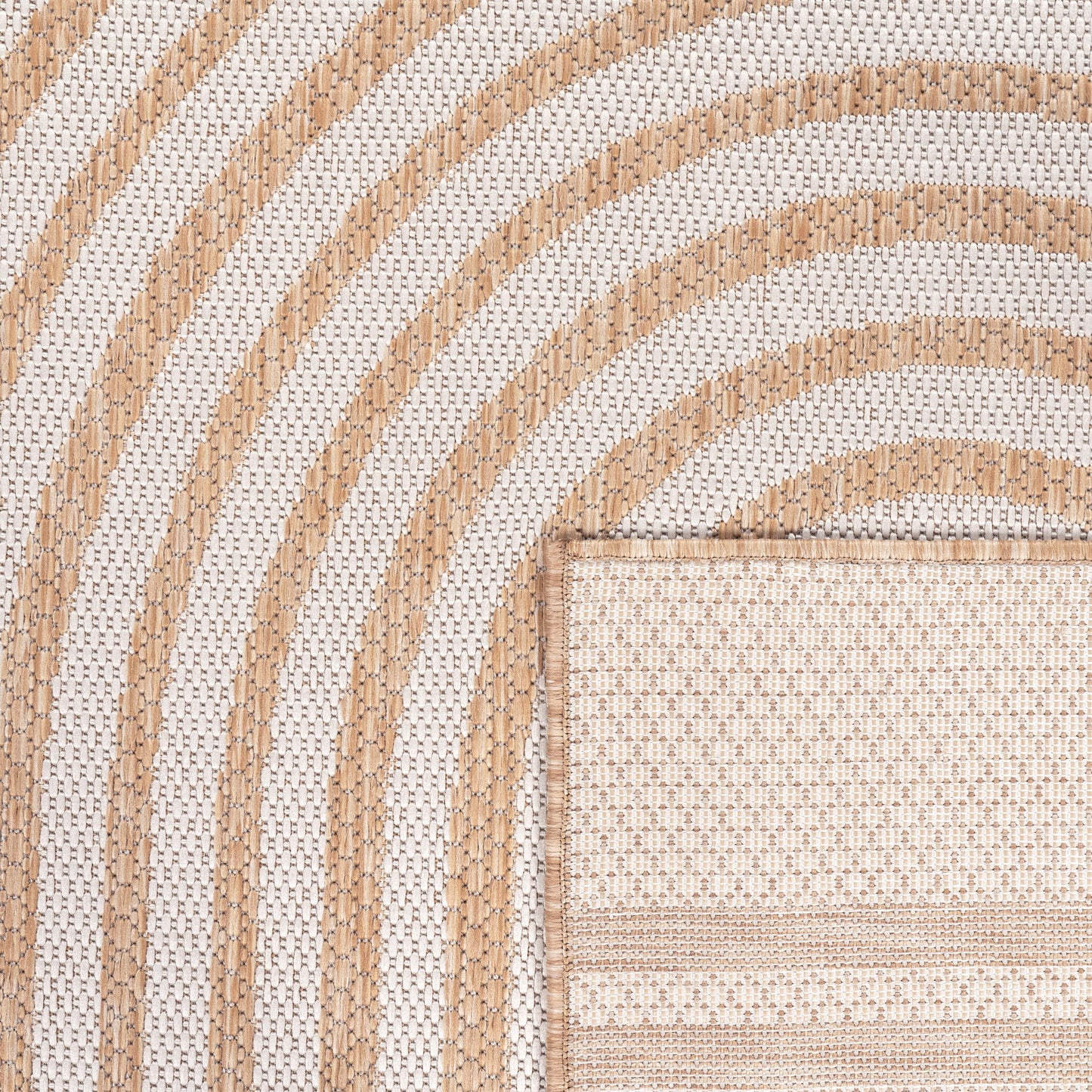 In- & Outdoor Rug Captera with Minimalistic Line Pattern in Nature Beige