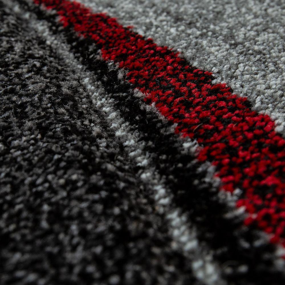 Abstract Living Room Rug Brilliance Collection Grey Red Black - RugYourHome