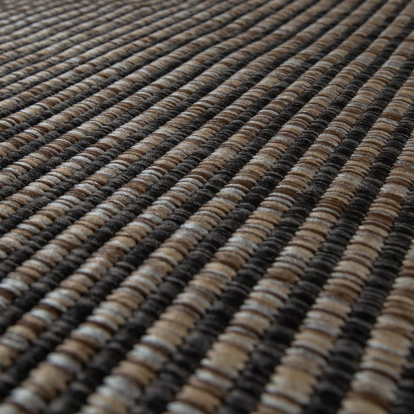 Anthracite Brown Outdoor Rug Rustic & Simple Style Bordered for Patio/Balcony - RugYourHome