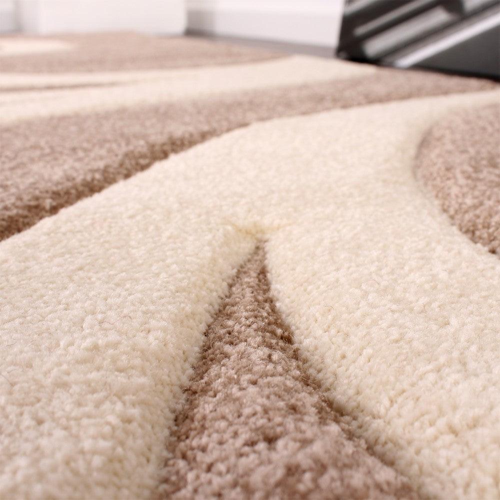 Area Rug Lafleur Modern Floral Pattern with Contour Cut - Beige - RugYourHome