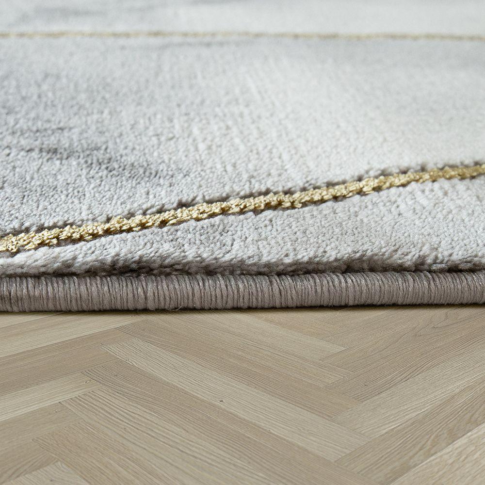Area Rug Marble Pattern Hardwearing in Grey Gold Beige - RugYourHome