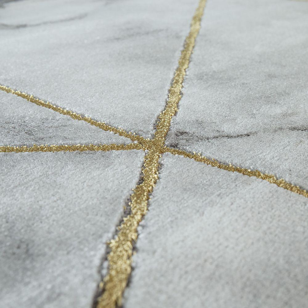 Area Rug Marble Pattern Hardwearing in Grey Gold Cream - RugYourHome