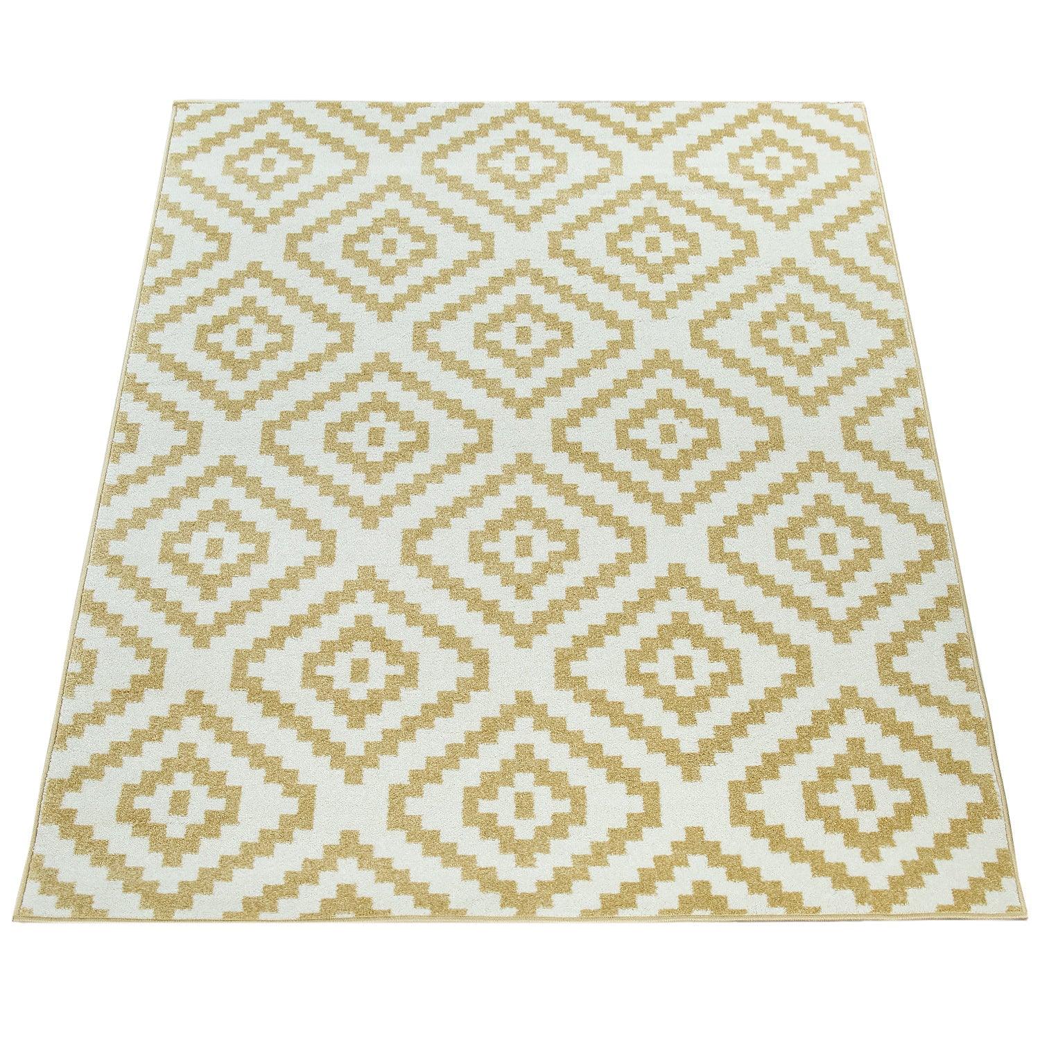 Area Rug Stella Moroccan Diamond Pattern - Pastel Yellow-White - RugYourHome