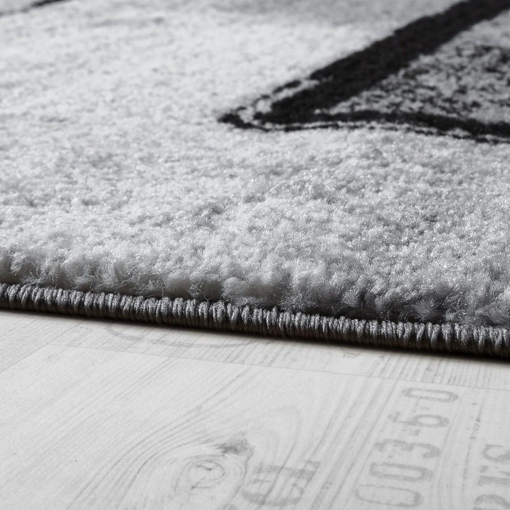 Black White Area Rug Montreal Abstract Paint Effect - RugYourHome