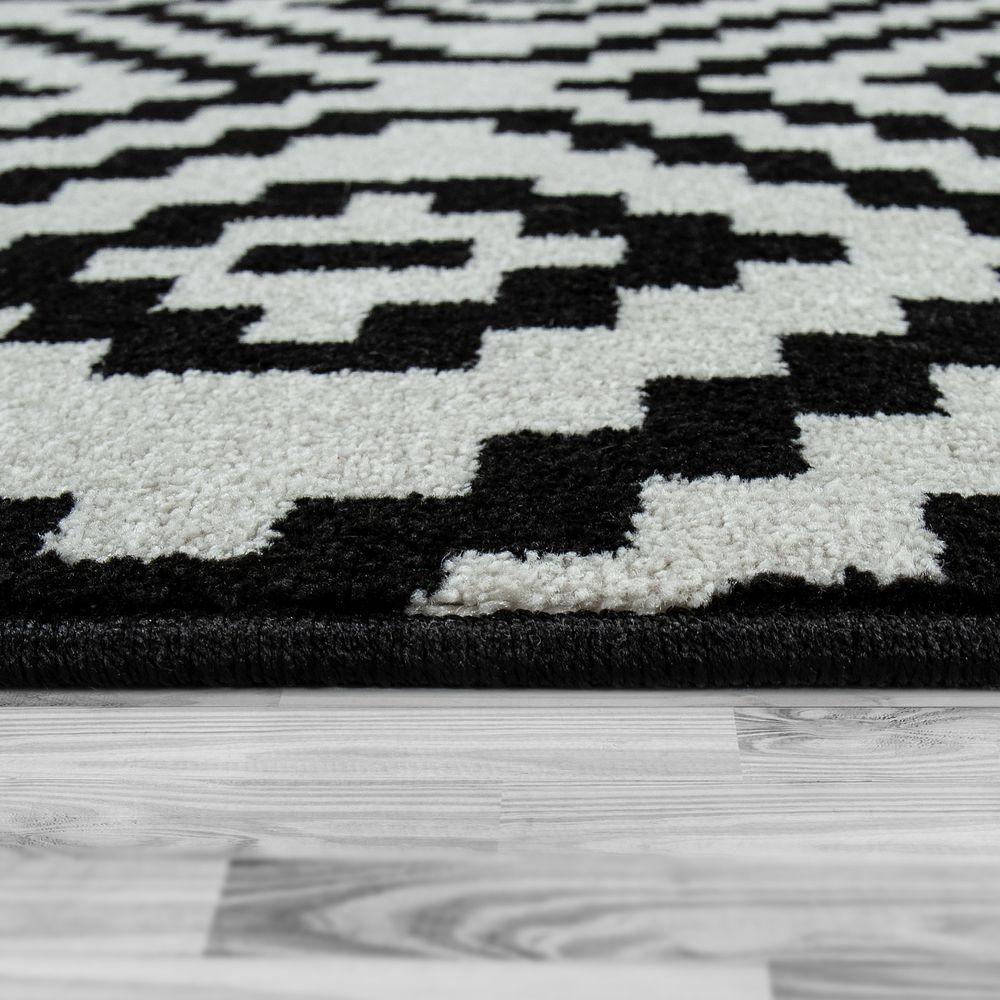 Black White Living Room Rug Boho Design Diamond Pattern - RugYourHome