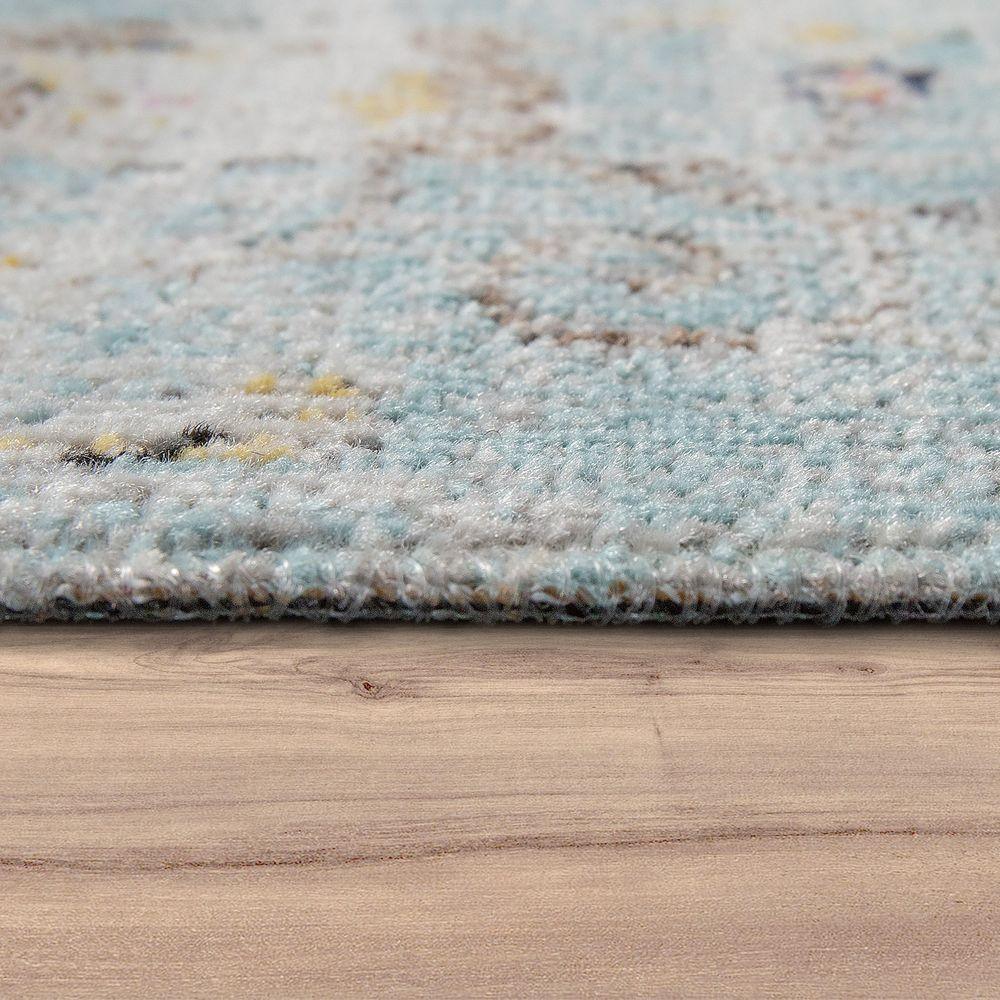 Blue Outdoor Rug Oriental Design Pastel Colors - RugYourHome
