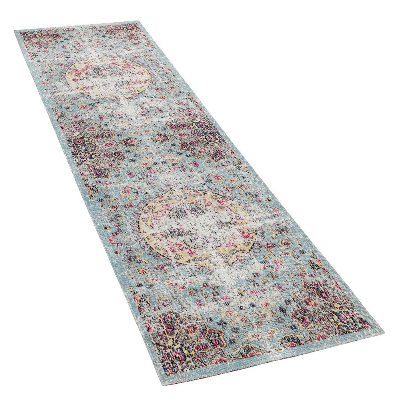 Blue Outdoor Rug Oriental Design Pastel Colors - RugYourHome