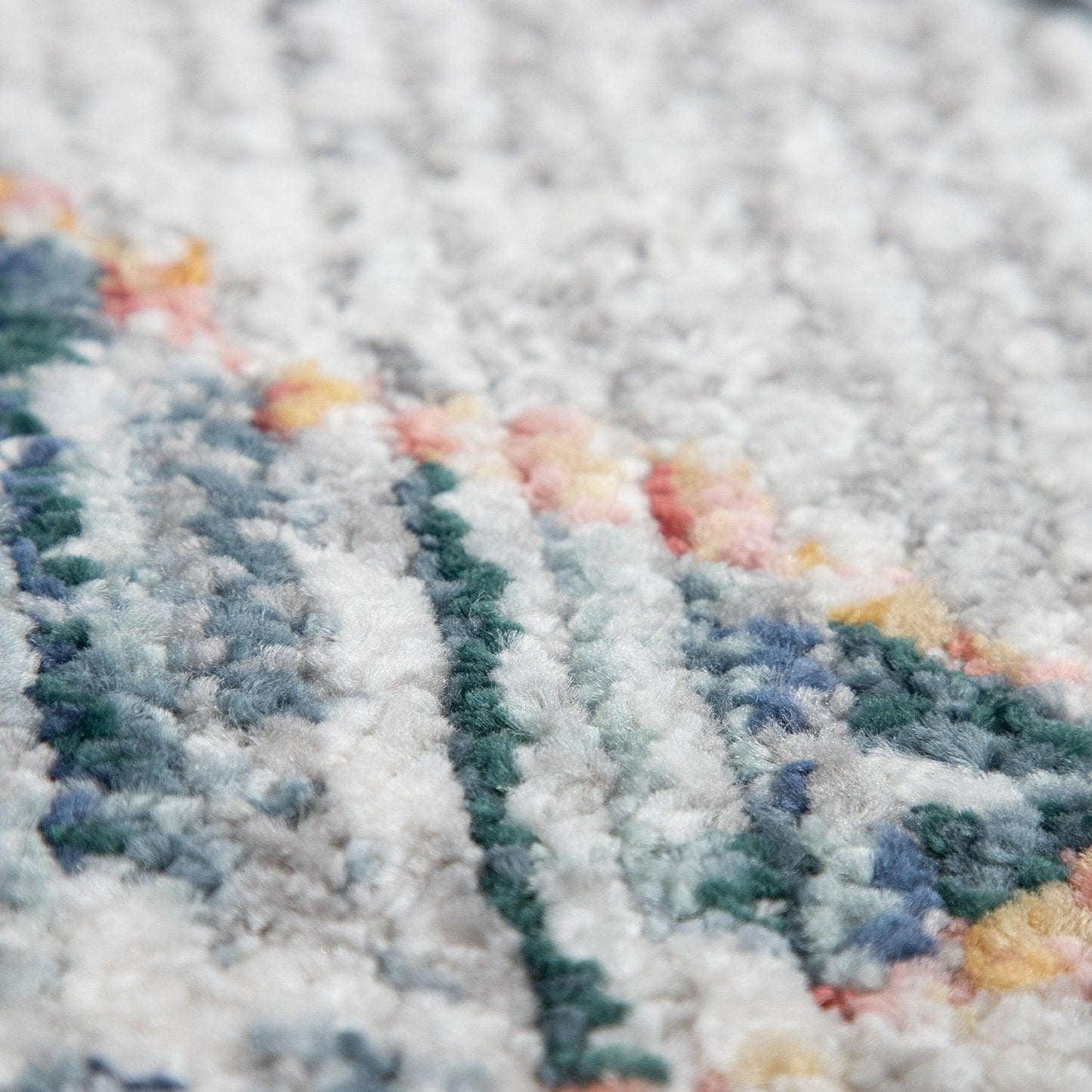 Boho Rug Cream Ethnic Diamond Pattern Modern Ripped Design - RugYourHome