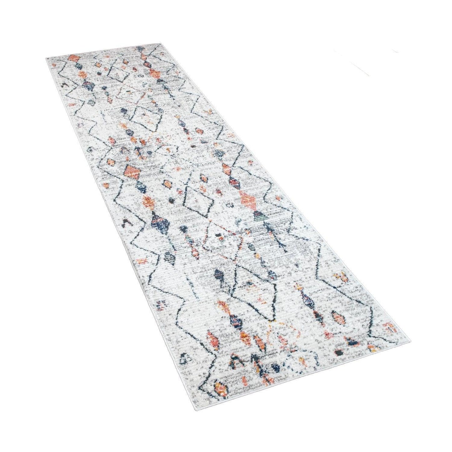Boho Rug Cream Ethnic Diamond Pattern Modern Ripped Design - RugYourHome