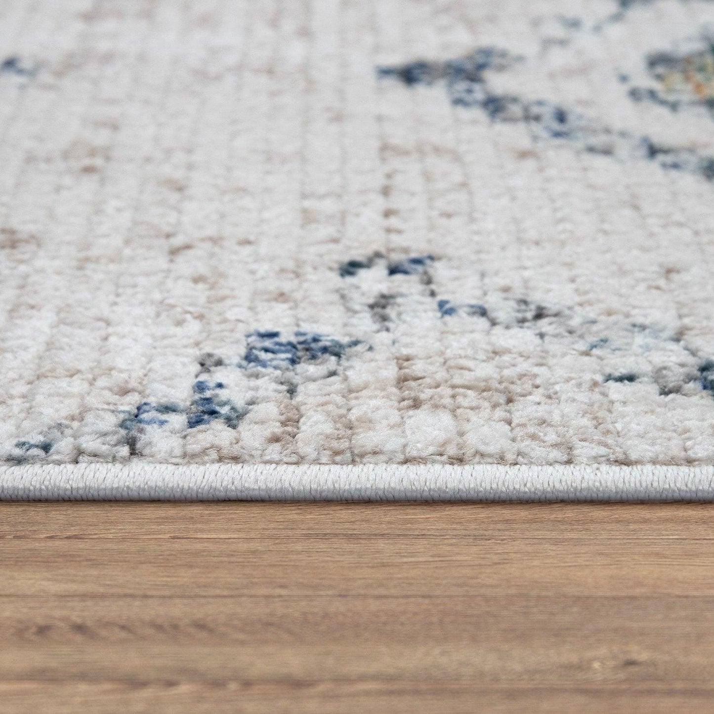 Boho Rug Cream Ethnic Diamond Pattern Unique Design Ripped - RugYourHome