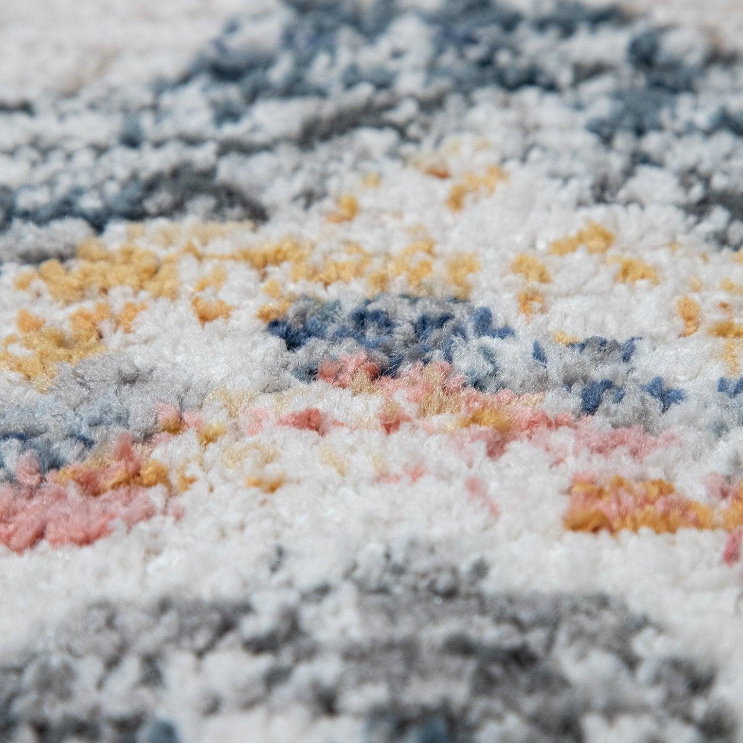 Boho Rug Cream Ethnic Diamond Pattern Unique Design Ripped - RugYourHome