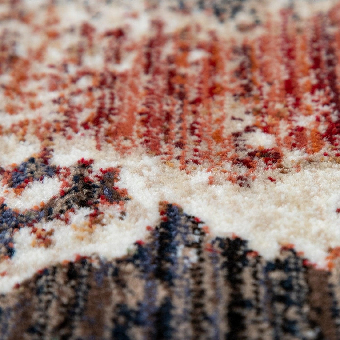 Boho Rug For Living Rooms Diamond Pattern Red Cream - RugYourHome