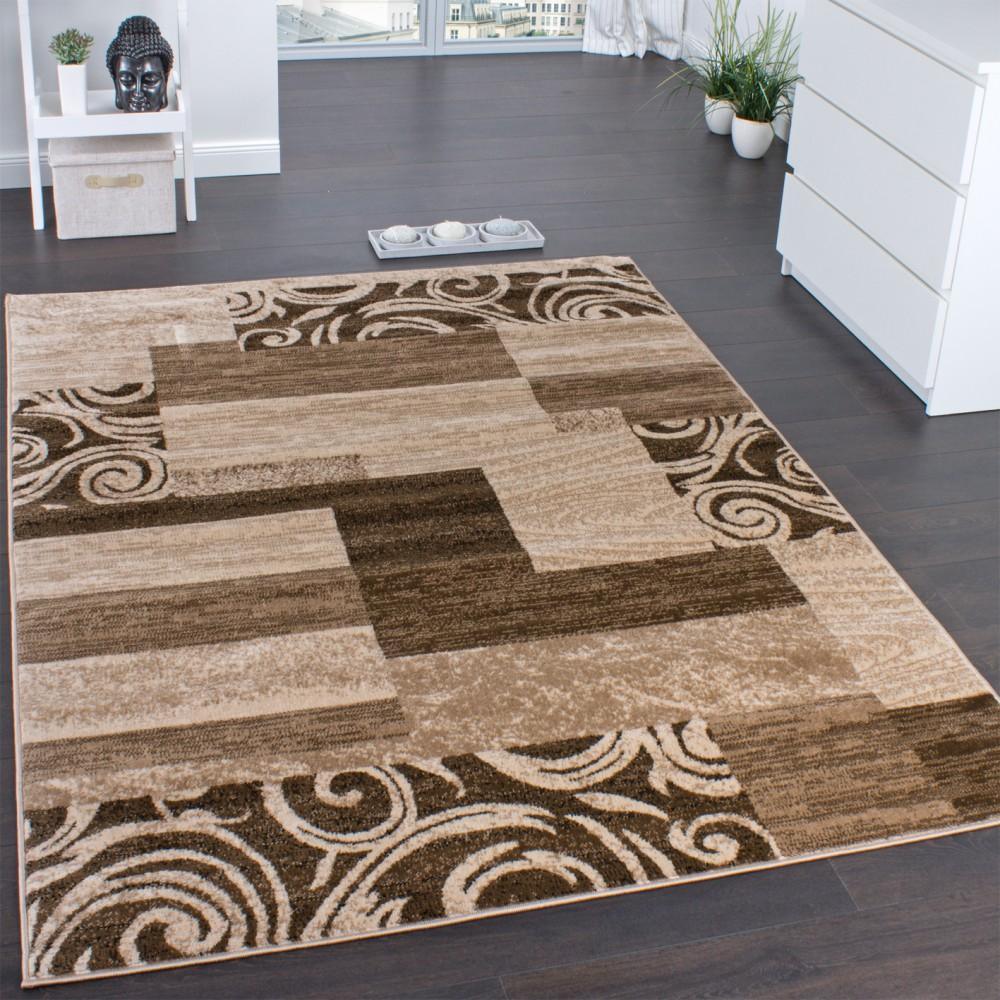 Brown Beige Designer Rug for Living Room - RugYourHome