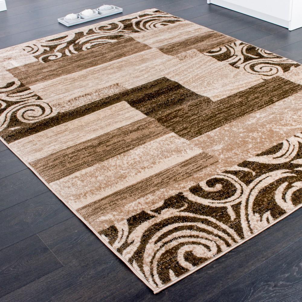 Brown Beige Designer Rug for Living Room - RugYourHome