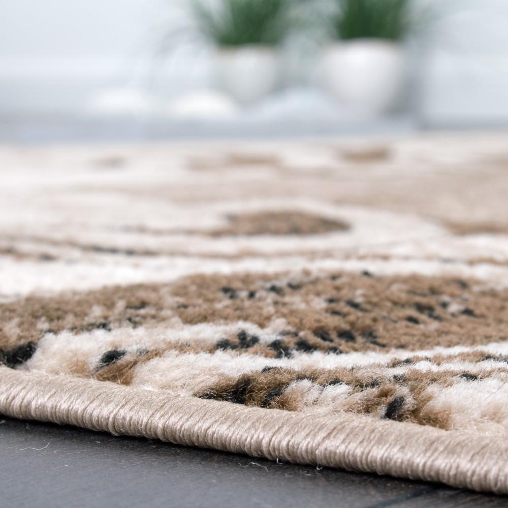 Brown Beige Designer Rug for Living Room - RugYourHome