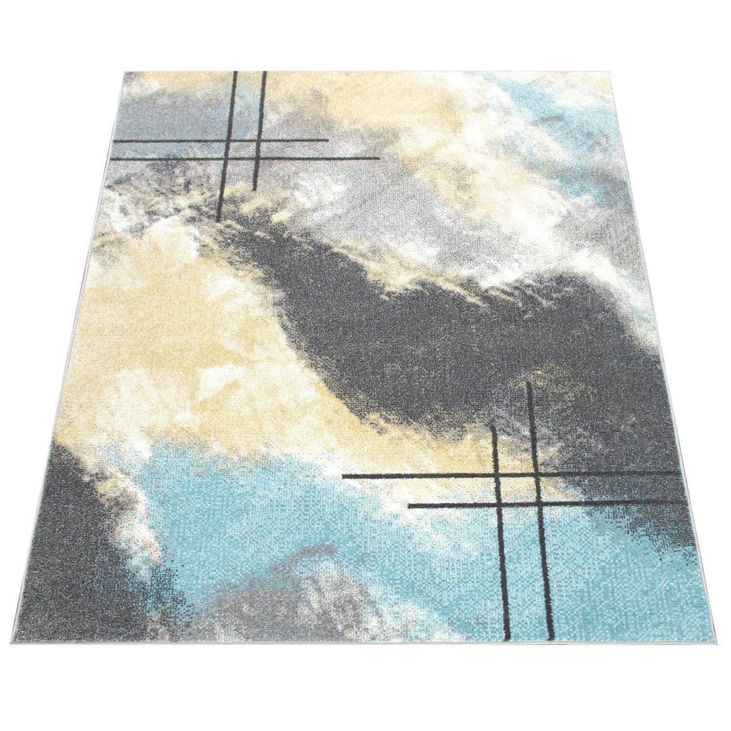 Designer Rug For Living Room, Pastel Colours, Colour Gradients, Abstract In Yellow - RugYourHome