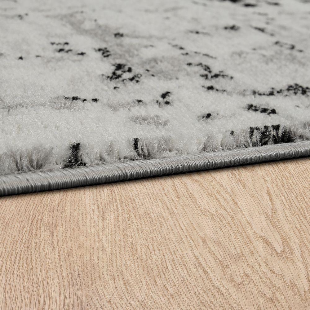 Designer Rug Short-Pile Living Room Vintage Look Modern In Grey Cream - RugYourHome