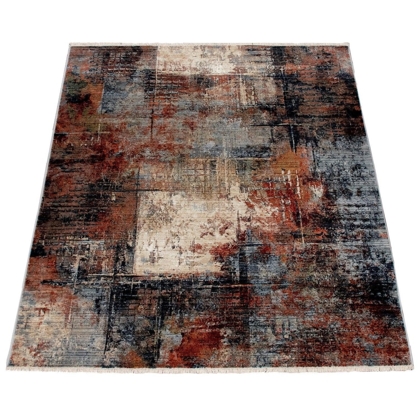 Designer Rug, Short-Pile Rug For Living Rooms, Industrial Look, Colourful - RugYourHome