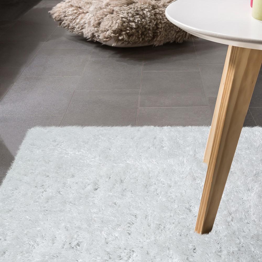 Fluffy White Rug Shaggy For Living Room Soft & Shimmering - RugYourHome