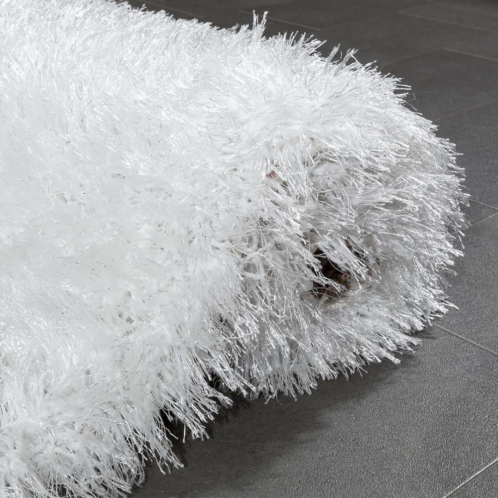 Fluffy White Rug Shaggy For Living Room Soft & Shimmering - RugYourHome