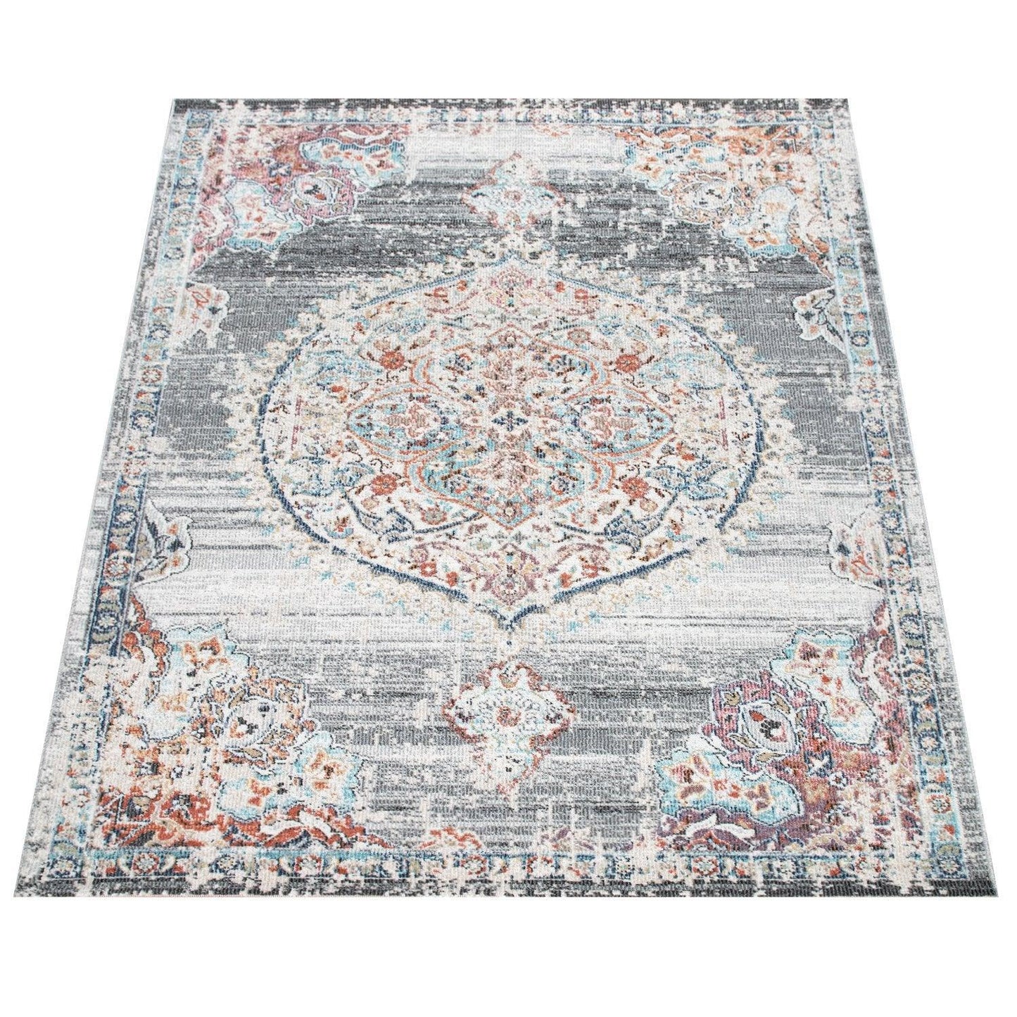 Grey Indoor & Outdoor Rug for Balcony Oriental Pattern - RugYourHome