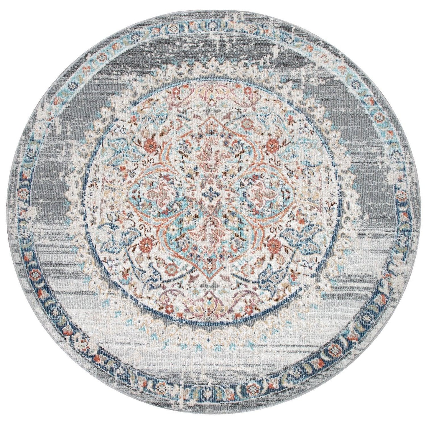 Grey Indoor & Outdoor Rug for Balcony Oriental Pattern - RugYourHome