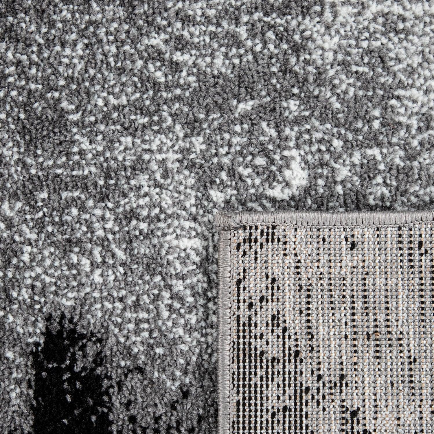 Grey White Area Rug Modern Design with Abstract Paint Effect - RugYourHome