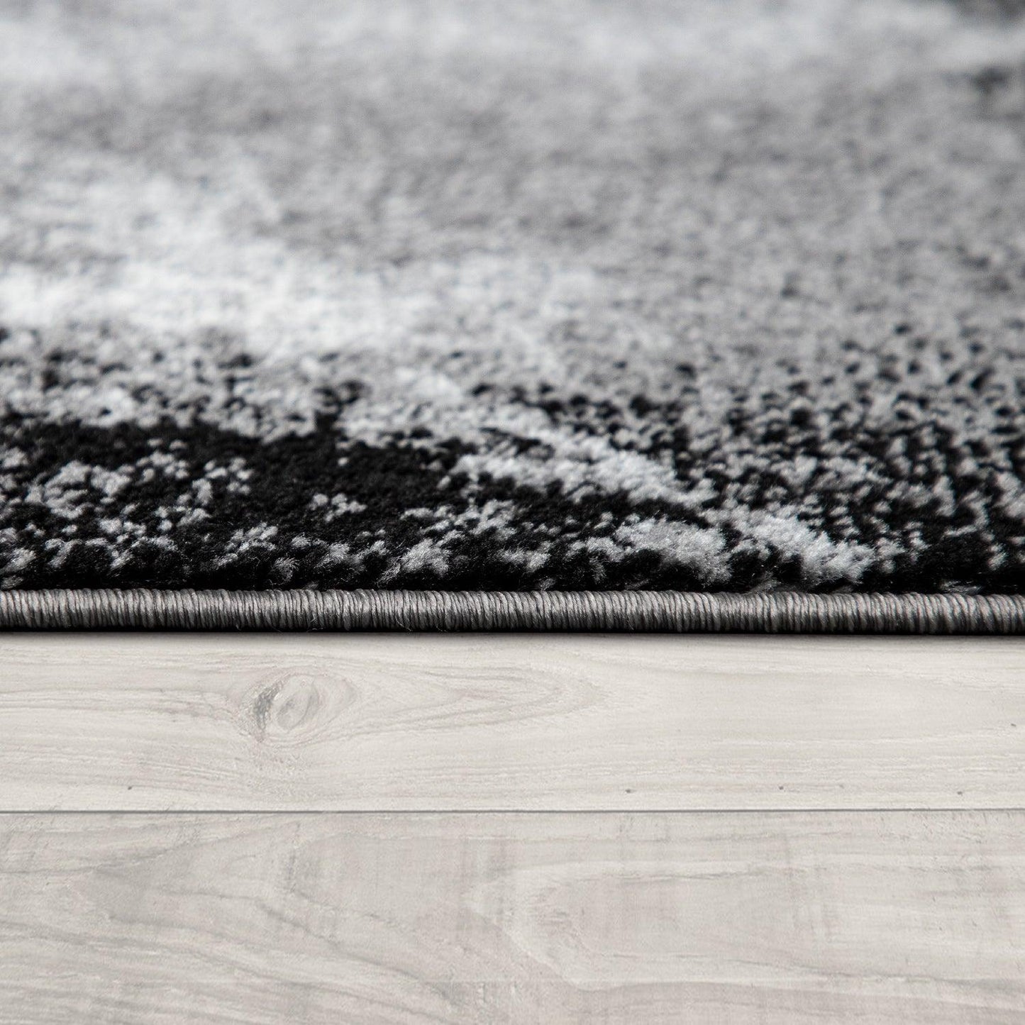 Grey White Area Rug Modern Design with Abstract Paint Effect - RugYourHome