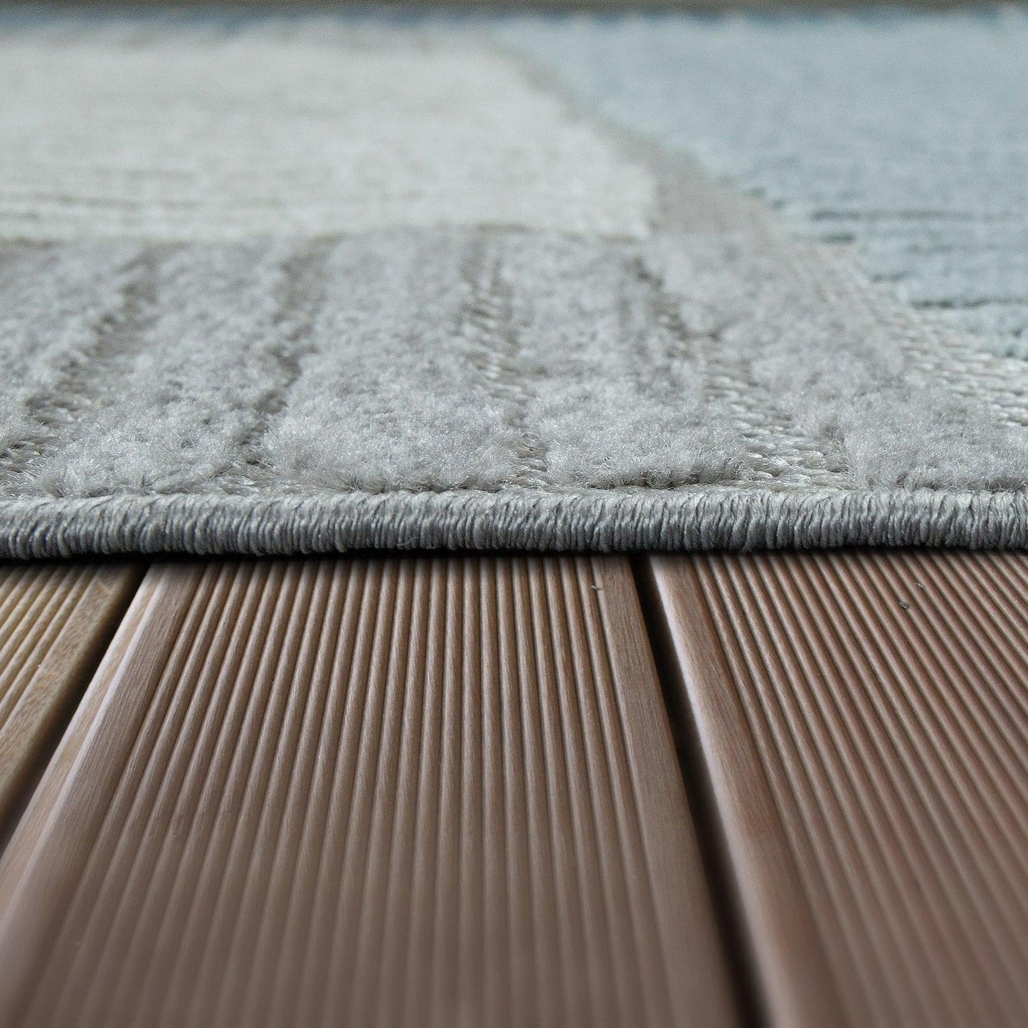 In- & Outdoor Rug Marrakesh Carved Design - Aqua Blue Beige - RugYourHome