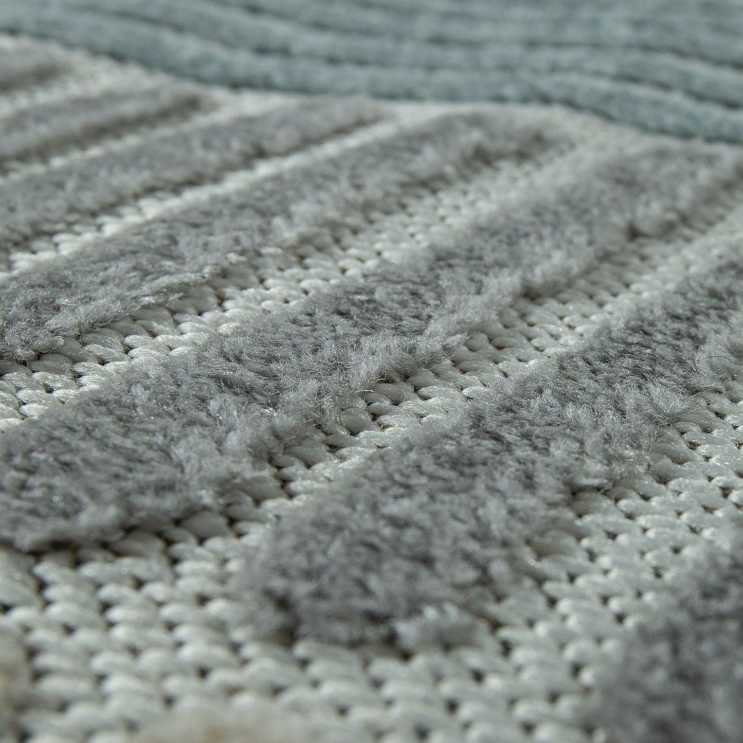 In- & Outdoor Rug Marrakesh Carved Design - Brown Blue Beige - RugYourHome