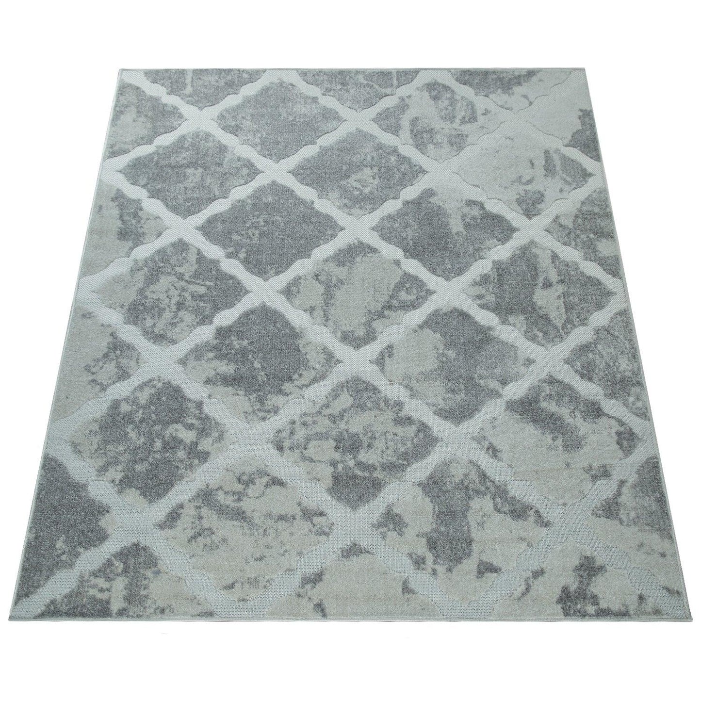 In- & Outdoor Rug Marrakesh Moroccan Diamond pattern - Light-Grey - RugYourHome