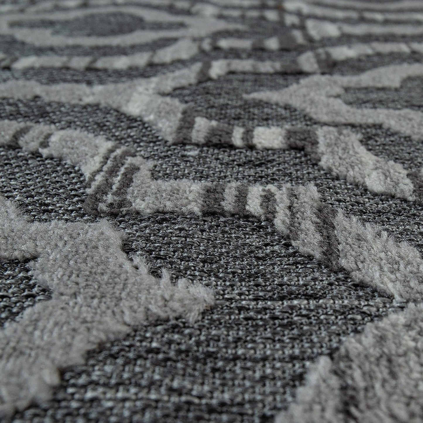 In- & Outdoor Rug Marrakesh Moroccan Ornaments - Dark Grey - RugYourHome