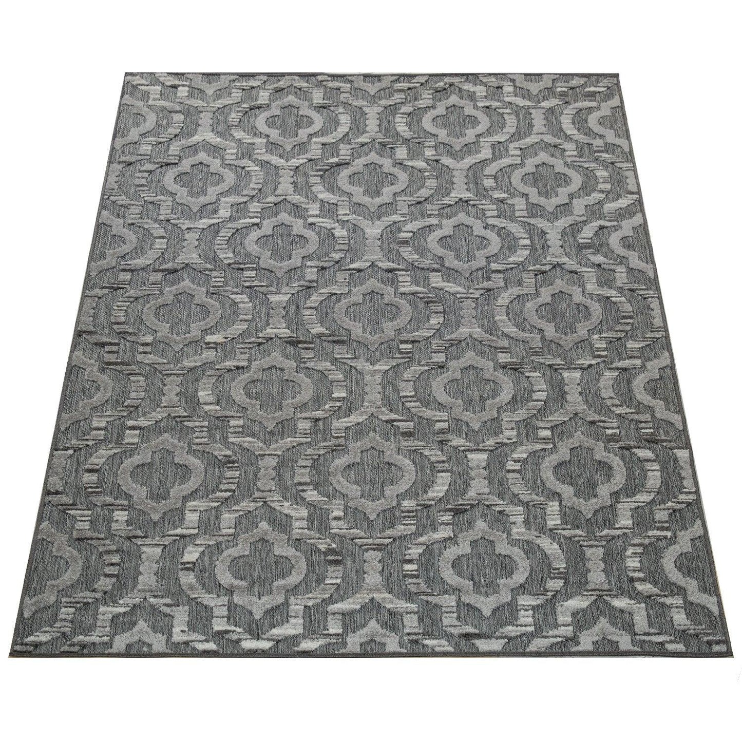 In- & Outdoor Rug Marrakesh Moroccan Ornaments - Dark Grey - RugYourHome