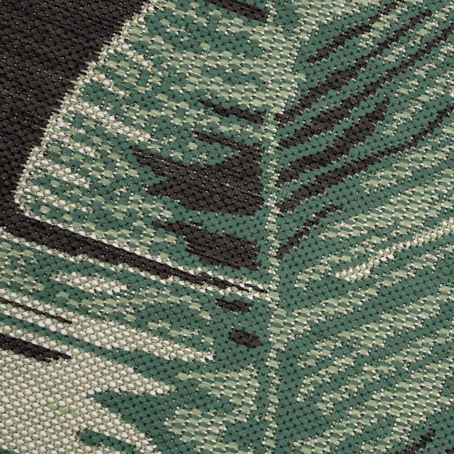 In- & Outdoor Rug Ostende Jungle Leaves - Black Green - RugYourHome