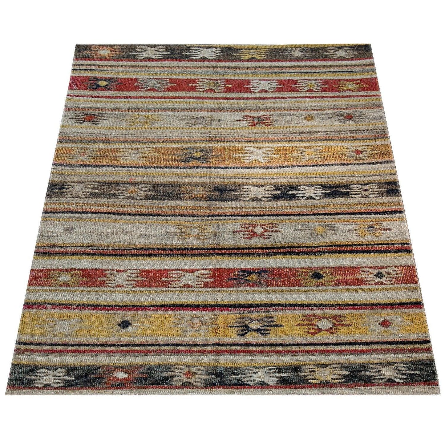 Indoor & Outdoor Rug Ethnic Cream Red Yellow - RugYourHome