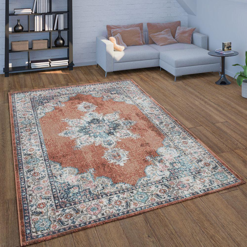 Indoor & Outdoor Rug For Patio, Oriental Pattern In Red - RugYourHome