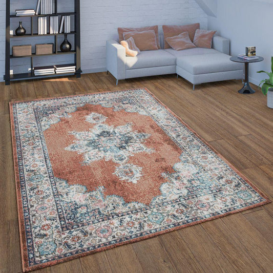 Indoor & Outdoor Rug For Patio, Oriental Pattern In Red - RugYourHome