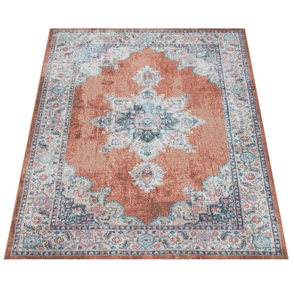 Indoor & Outdoor Rug For Patio, Oriental Pattern In Red - RugYourHome