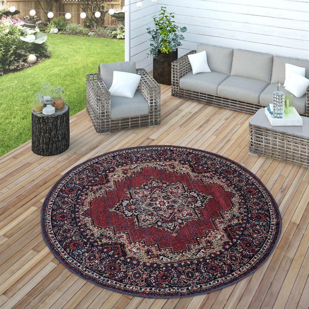 Indoor & Outdoor Rug Oriental Look Bordeaux Red - RugYourHome