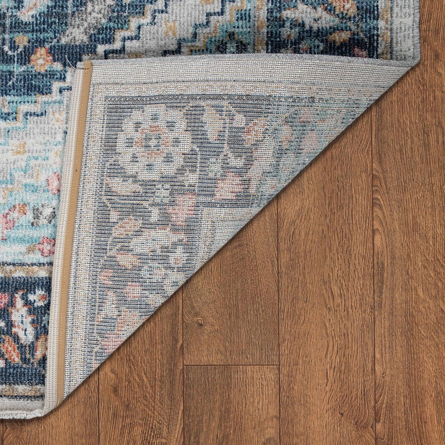 Indoor & Outdoor Rug, Short-Pile For Balcony And Patio, Oriental Design In Blue - RugYourHome