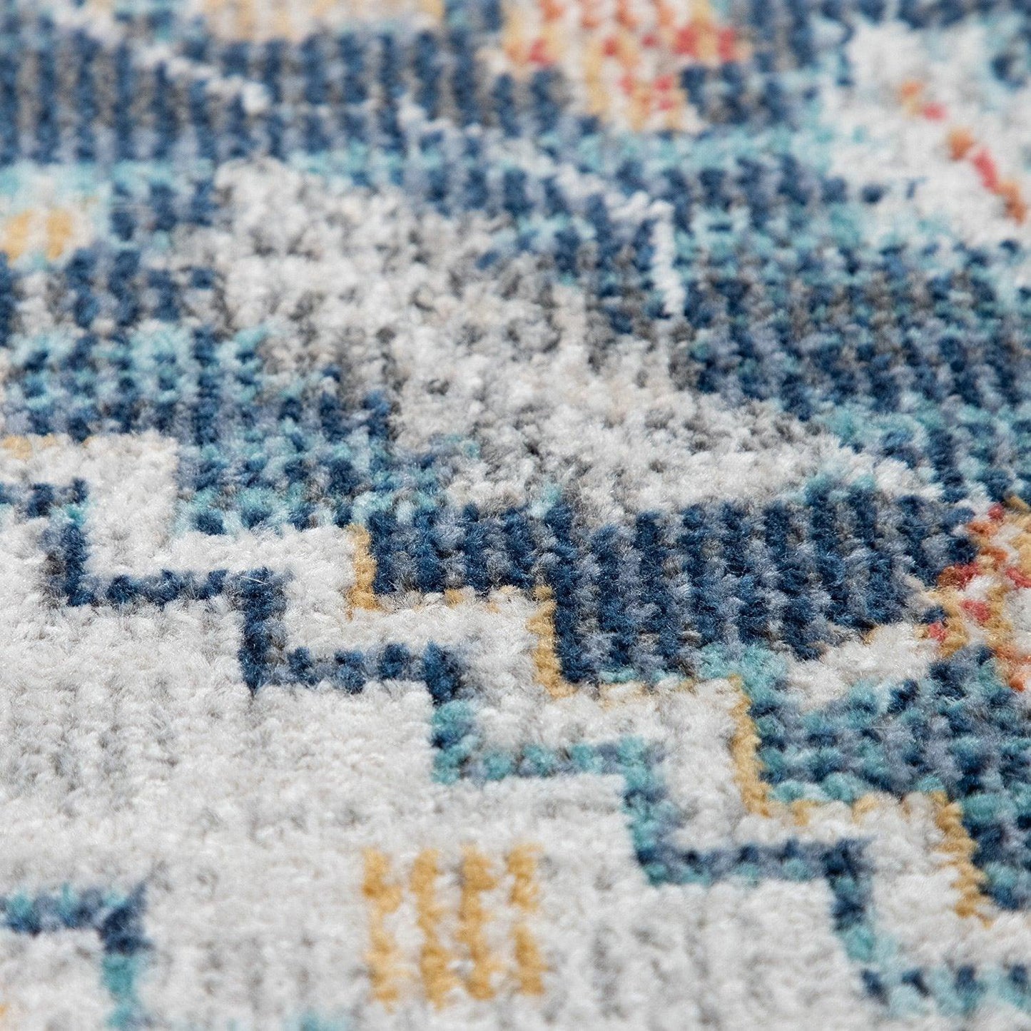 Indoor & Outdoor Rug, Short-Pile For Balcony And Patio, Oriental Design In Blue - RugYourHome