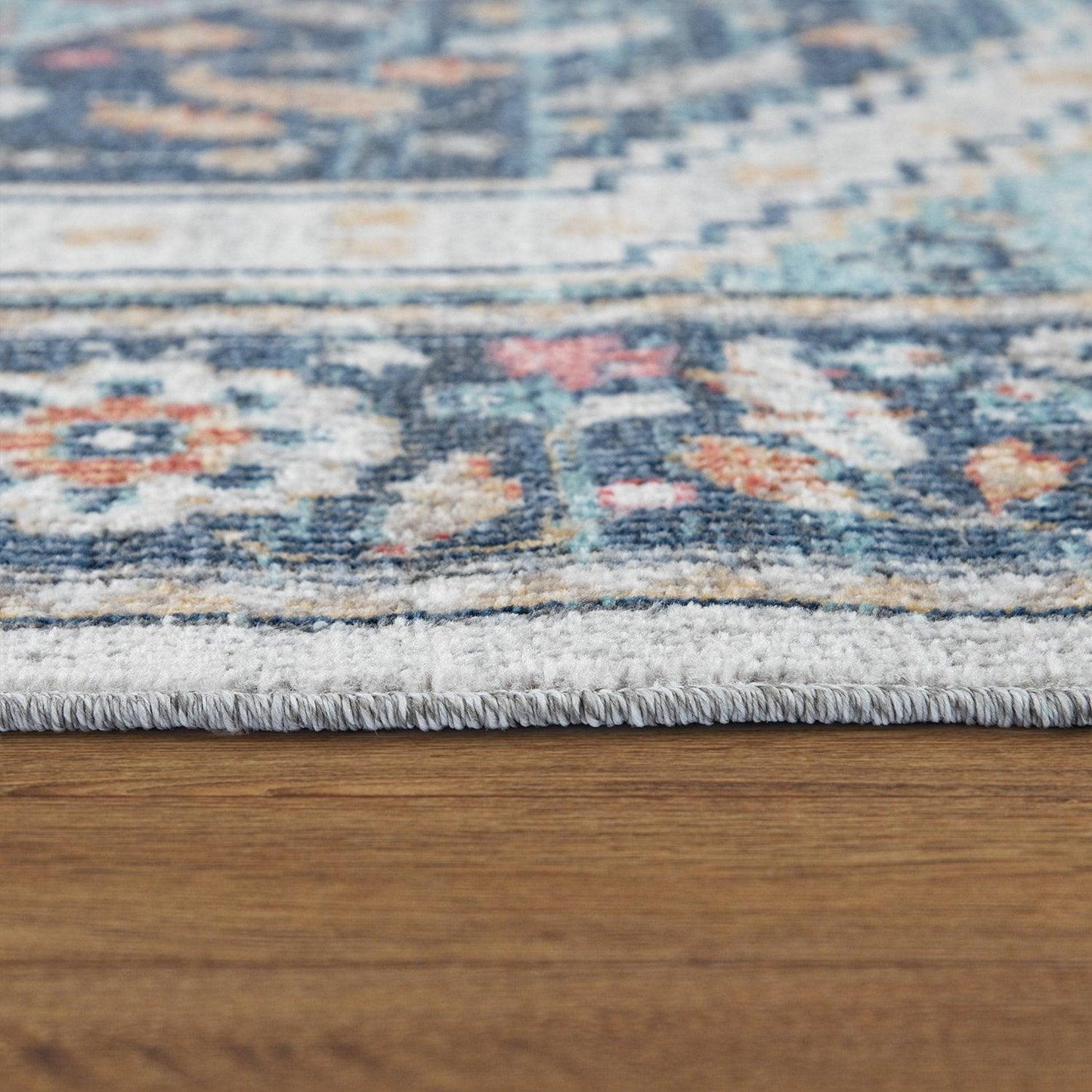 Indoor & Outdoor Rug, Short-Pile For Balcony And Patio, Oriental Design In Blue - RugYourHome
