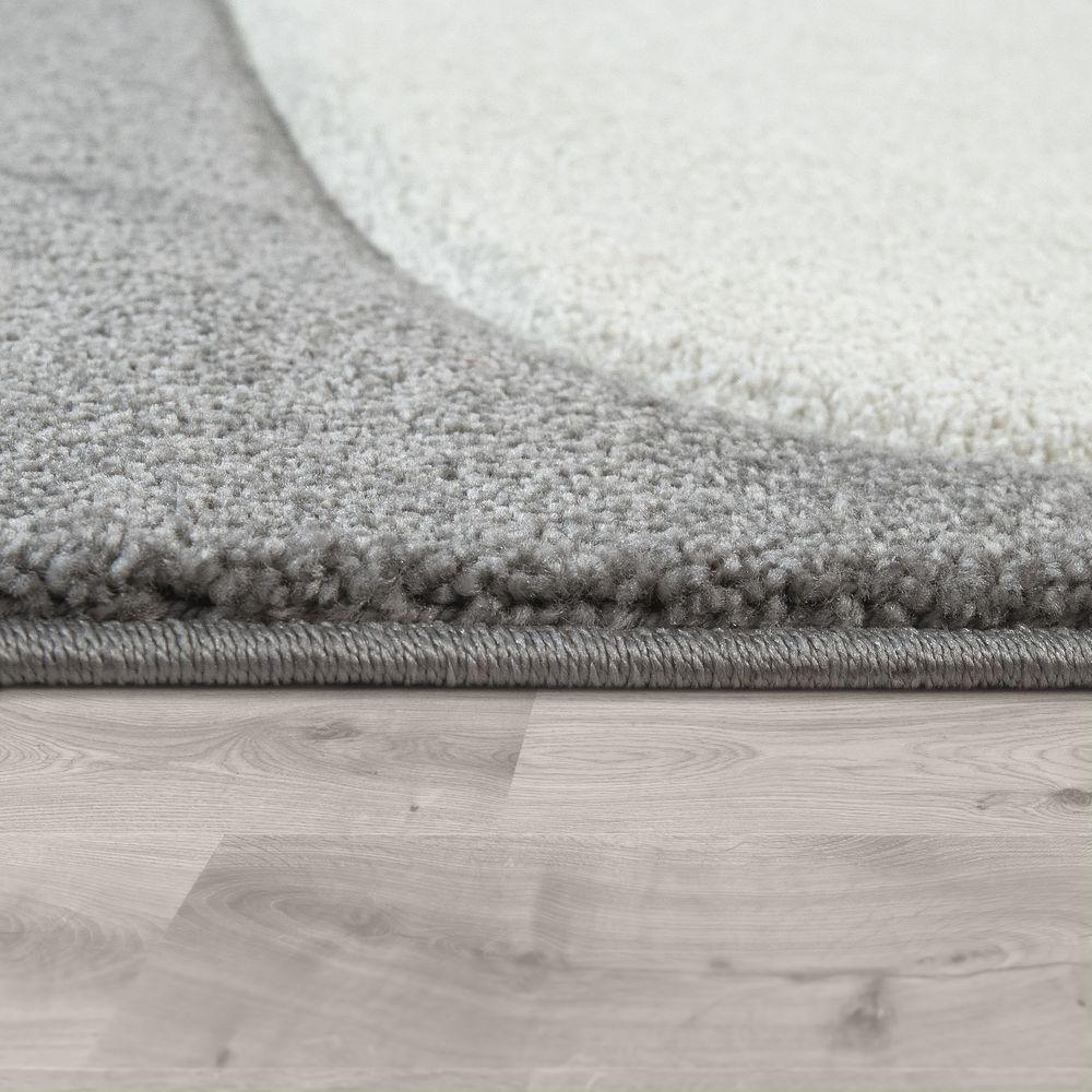 Kids Room Rug Cosmo with Clouds in Pastel Grey White - RugYourHome