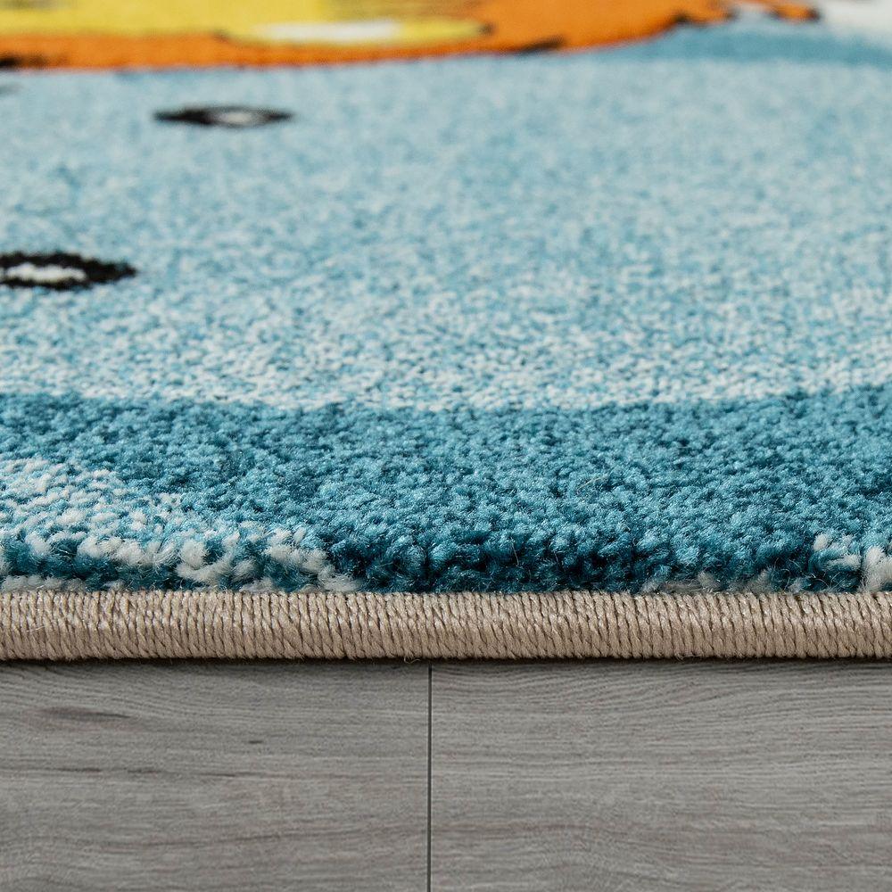 Kids Room Rug Cute Zoo Animals Jungle Lion and Elephants in 3D Effect colorful - RugYourHome