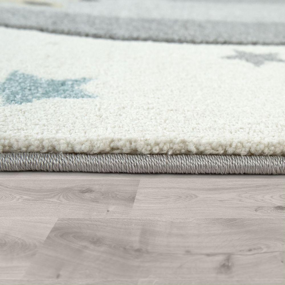 Kids Rug Hot Air Balloon Animals Clouds in Pastel Cream - RugYourHome