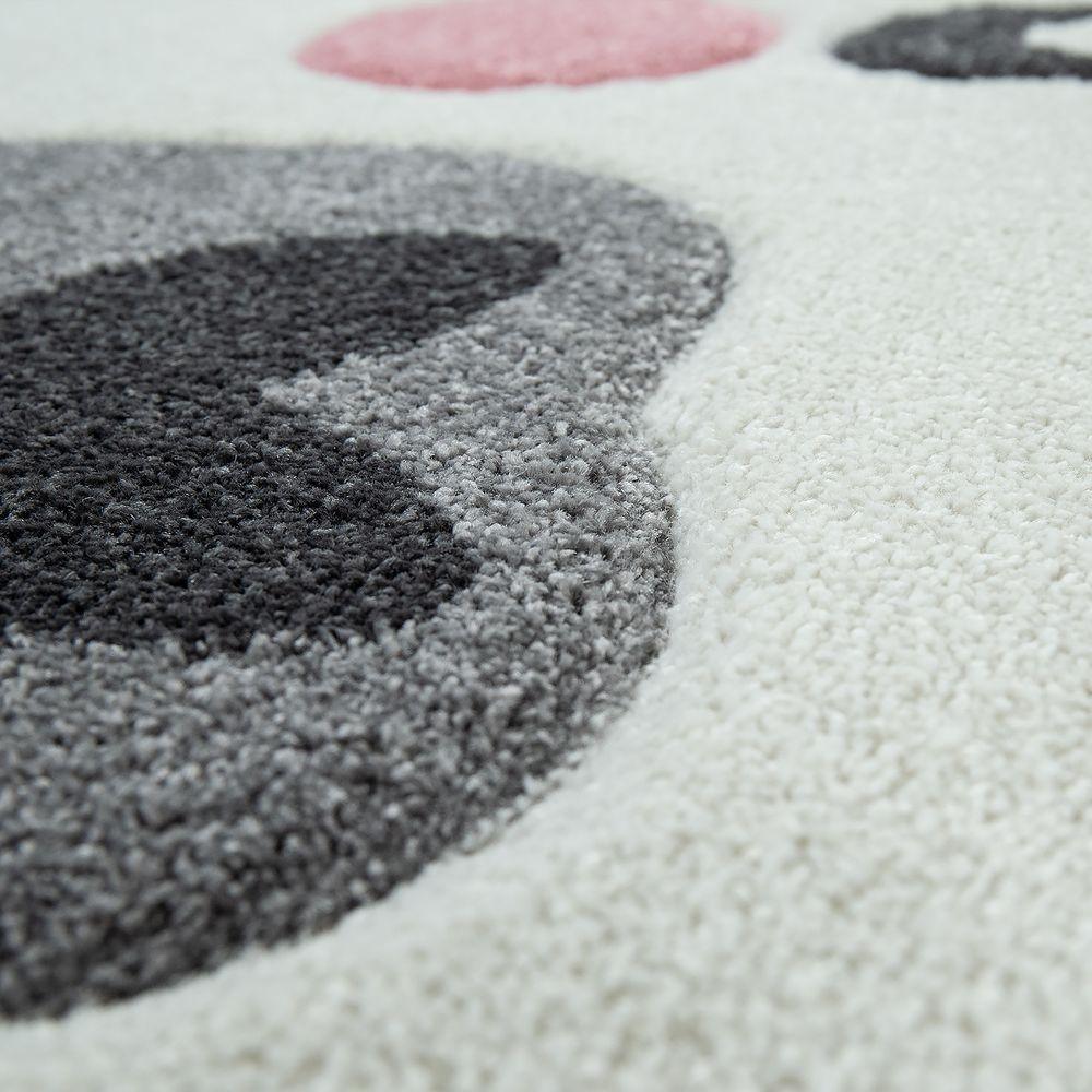 Kids Rug Nursery Cute Alpaca 3D Pink White Pastel - RugYourHome