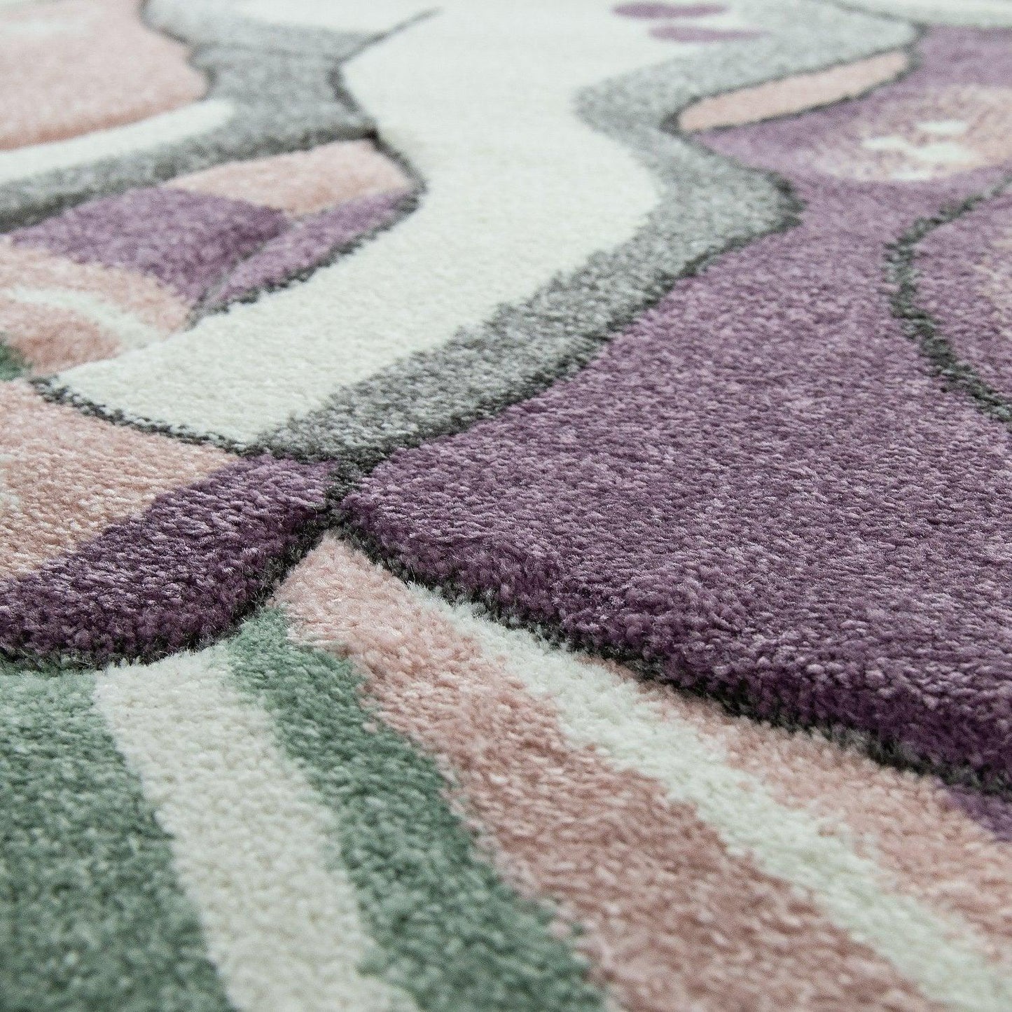 Kids Rug Rainbow Unicorn Pastel Pink - RugYourHome