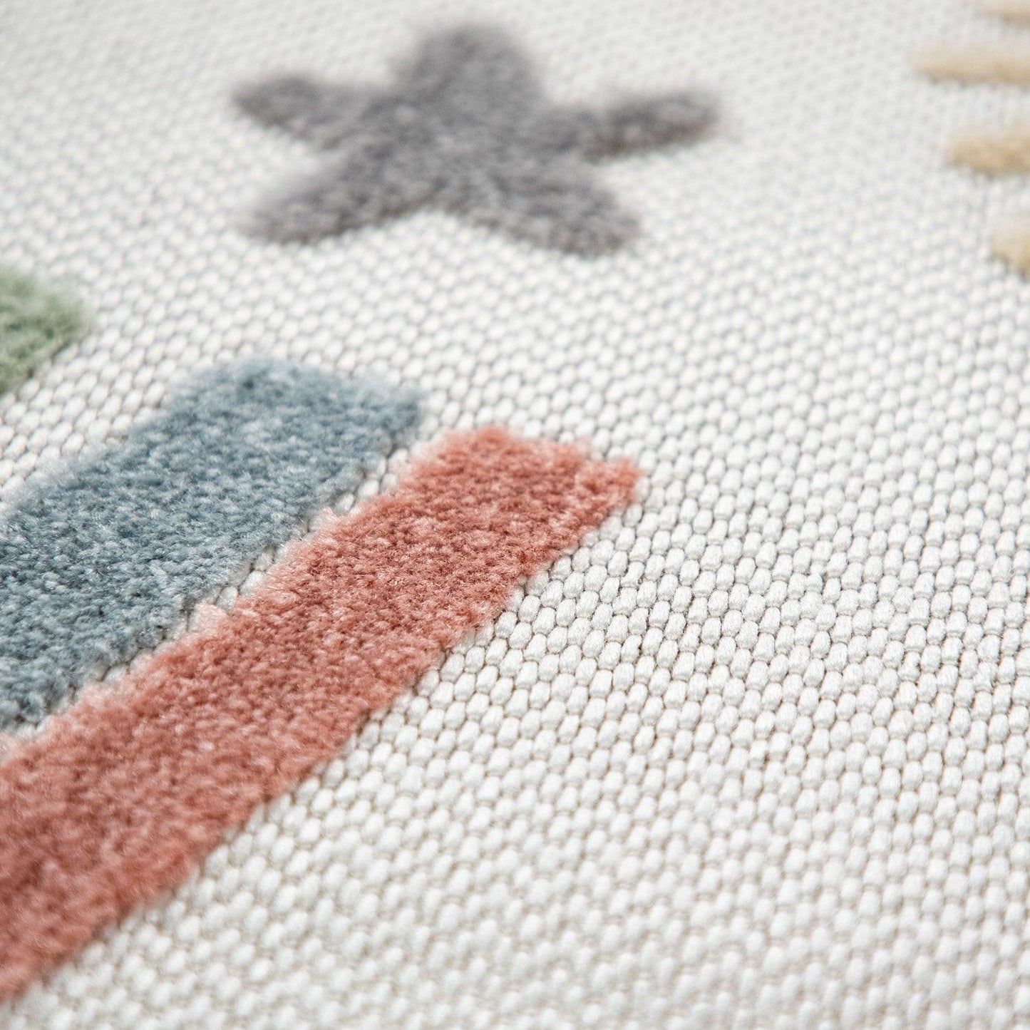 Kids Rug Tweet Colorful Rainbow Play-Mat in Cream - RugYourHome