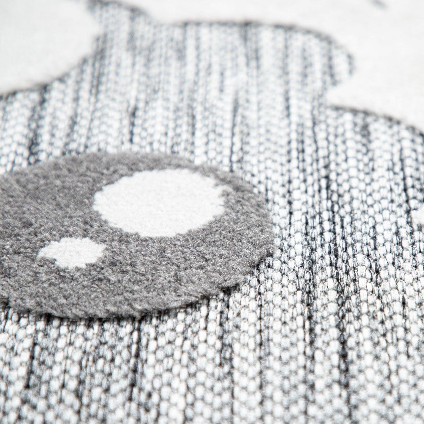 Kids Rug Tweet Round Play Mat Llama Motif in Mottled Grey - RugYourHome